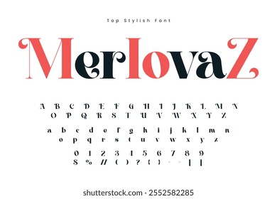 Merlovaz Stylish alphabet display vector font and Beautiful luxury Font