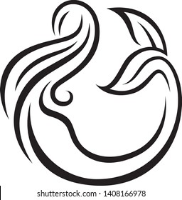 Mermaid Abstract Design Simple Vector