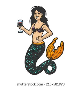 mermaid alcoholic and glass