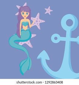 mermaid and anchor design