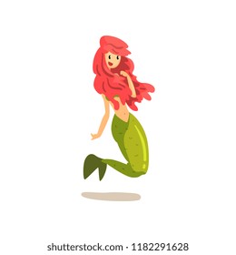 Mermaid ancient mythical creature cartoon vector Illustration on a white background