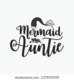 Mermaid Auntie Funny Aunt Women Family Matching Birthday
