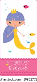 Mermaid baby fairy post card