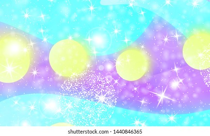 Mermaid background. Holographic sky. Fairy tale background. Unicorn pattern. Fantasy galaxy print.