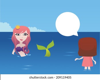 A mermaid in the beach