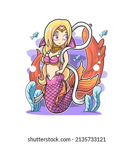 mermaid beautiful vector illustration design