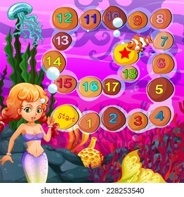 Mermaid boardgame with underwater theme