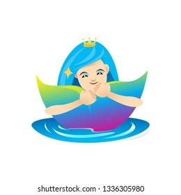 mermaid cartoon character cute isolated on white background, beautiful mermaid cartoon characters cute, clip art mermaid blue lovely and funny, clipart mermaid mascot cartoon purple blue