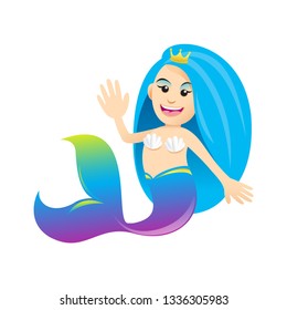 mermaid cartoon character cute isolated on white background, beautiful mermaid cartoon characters cute, clip art mermaid blue lovely and funny, clipart mermaid mascot cartoon purple blue