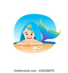 mermaid cartoon character cute isolated on white background, beautiful mermaid cartoon characters cute, clip art mermaid blue lovely and funny, clipart mermaid mascot cartoon purple blue