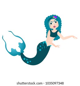 Mermaid cartoon character. Fantasy creature