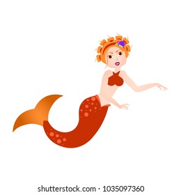 Mermaid cartoon character. Fantasy creature