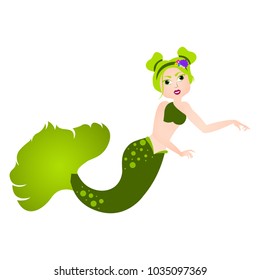 Mermaid cartoon character. Fantasy creature