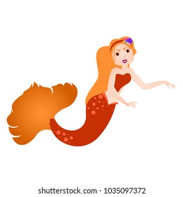 Mermaid cartoon character. Fantasy creature