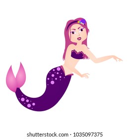 Mermaid cartoon character. Fantasy creature