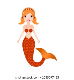Mermaid cartoon character. Fantasy creature