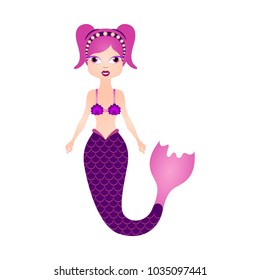 Mermaid cartoon character. Fantasy creature