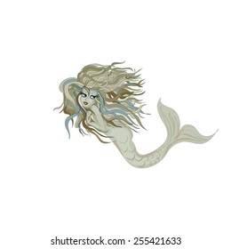 Mermaid cartoon character vector 
