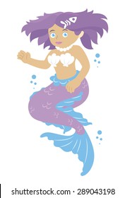 mermaid cartoon, vector