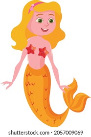 Mermaid cartoon vector art and illustration