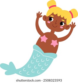 Mermaid Character Hand Drawn Vector Illustration