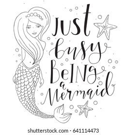 mermaid for children, just busy being a mermaid