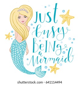 mermaid for children, just busy being a mermaid