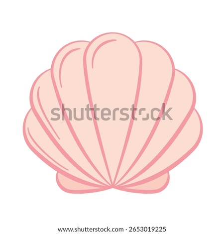 Mermaid clam sea shell in flat design vector icon