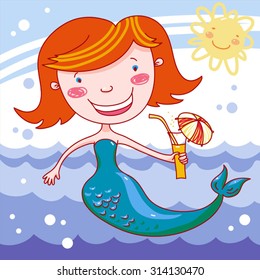 Mermaid And Cocktail.