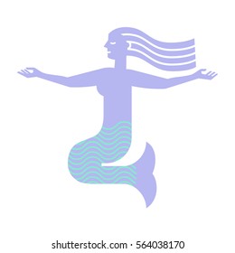 mermaid colored vector icon