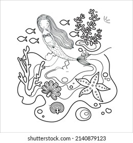 Mermaid Coloring Page For All Ages