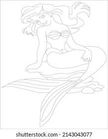 mermaid coloring page of child