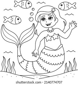 Mermaid Coloring Page for Kids