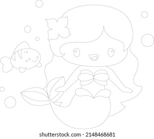 Mermaid coloring page for kids