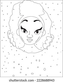 mermaid coloring page for kids and adults