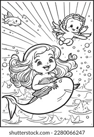 MERMAID COLORING PAGES for KIDS