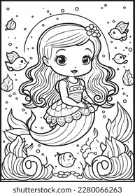 MERMAID COLORING SEITEN FÜR KINDER