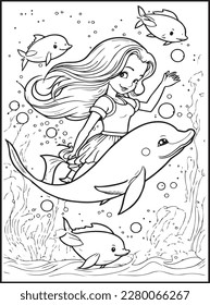 MERMAID COLORING PAGES for KIDS