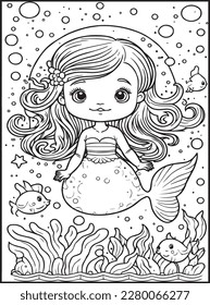 MERMAID COLORING SEITEN FÜR KINDER