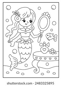 Mermaid coloring pages for kids