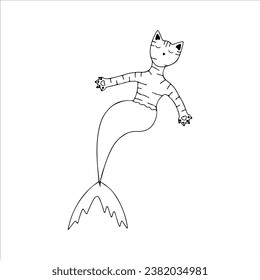 mermaid concept cat vector illustration