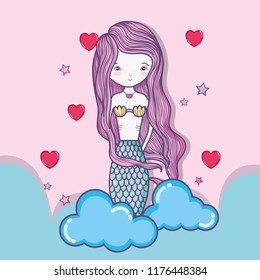 Mermaid cute drawing