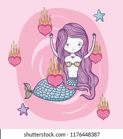 Mermaid cute drawing