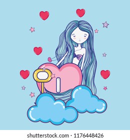 Mermaid cute drawing