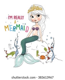 mermaid. cute girl .  beautiful girl