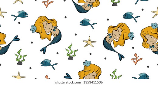 Mermaid design patterns ready to print.