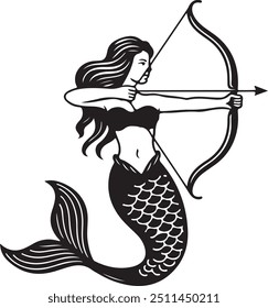 The mermaid is designed with clean and simple lines.