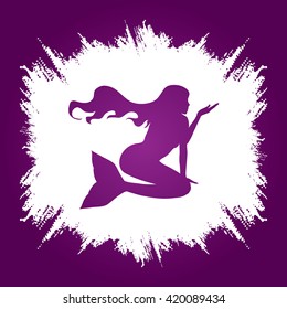 Mermaid designed on grunge frame background graphic vector.