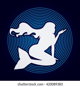 Mermaid designed on light shine background graphic vector.