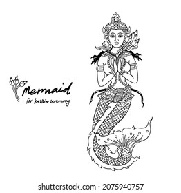 Mermaid doodle  for Kathin ceremony.